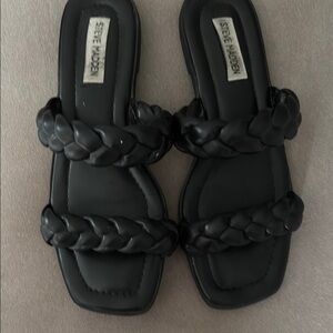 Steve Madden Black Braided Sandals in 8
